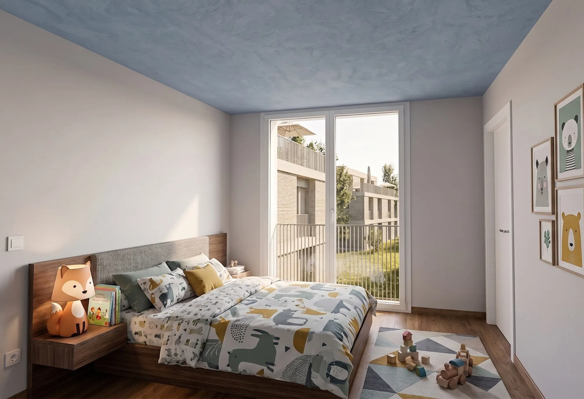 Visualisierung: Kinderzimmer mit Fenstertür